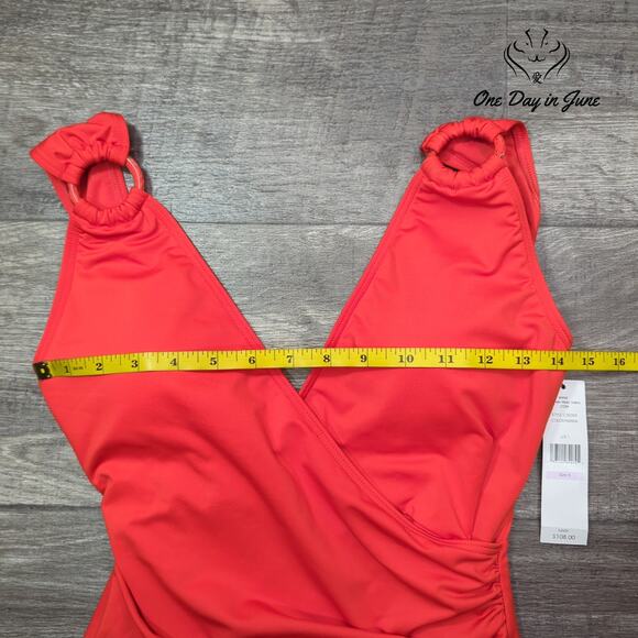 Carmen Marc Valvo Cross Front V Neck One Piece Size 6 - Picture 3 of 5